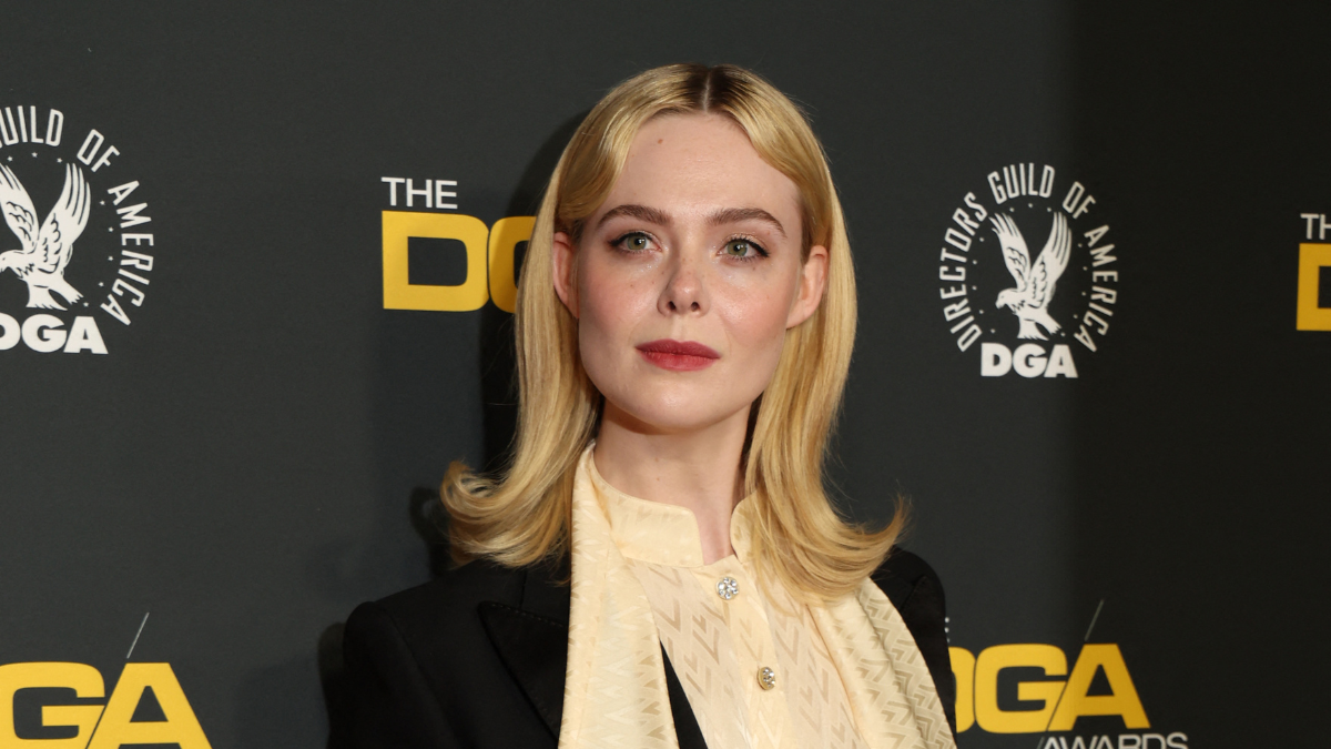 Elle Fanning Suits up With a Hint of Yellow in DGA Photos