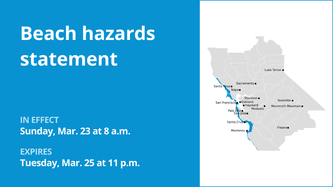 Update: Beach hazards statement issued for Bay Area Shorelines until Tuesday night