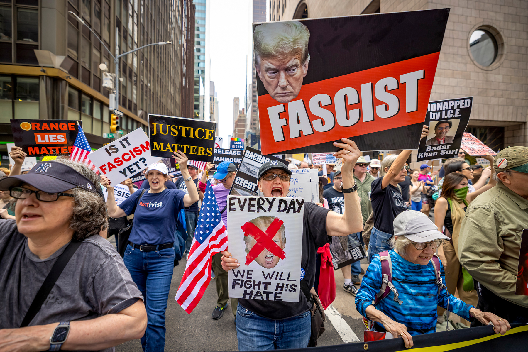 ‘50501’ Demonstrators Protest Trump Over Easter Weekend