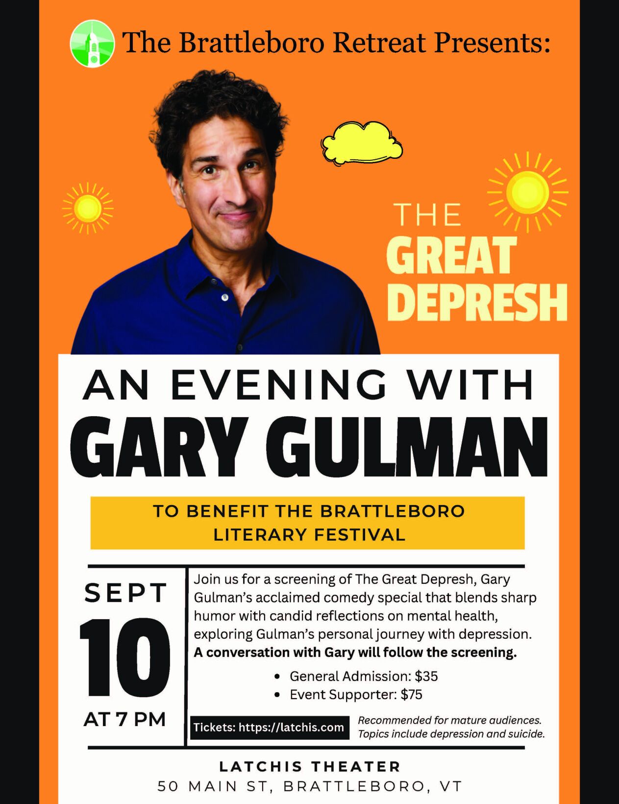 Retreat presents ‘An Evening with Gary Gulman’ at Latchis Theatre