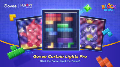Govee Lights Up Family Fun and Creator Spaces with New Curtain Lights Pro with Popular Puzzle Game Block Blast
